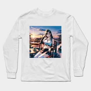 sunset tifa Long Sleeve T-Shirt